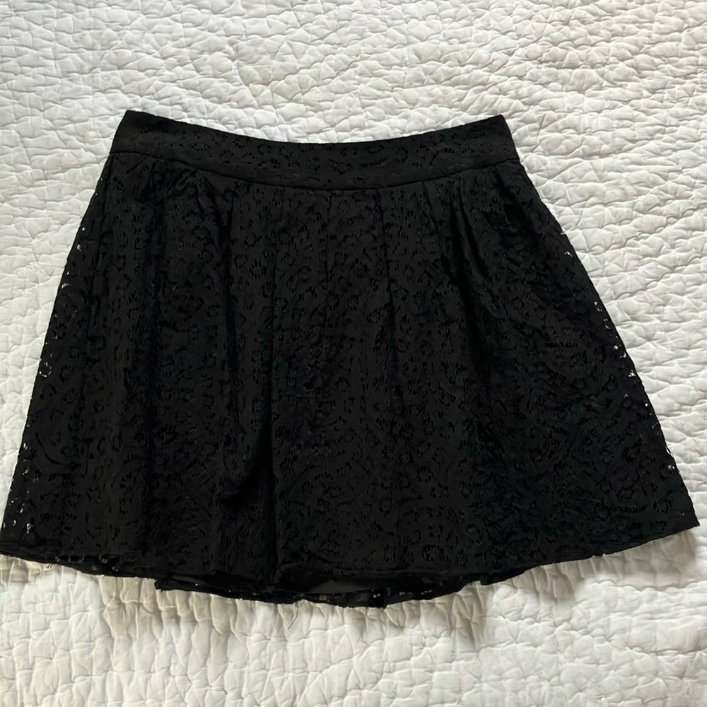 Banana Republic Elegant Black Lace Skater Skirt